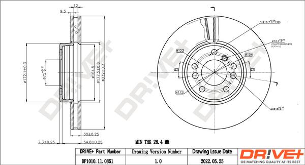 Dr!ve+ DP1010.11.0851 - Тормозной диск autospares.lv