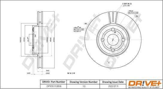 Dr!ve+ DP1010.11.0858 - Тормозной диск autospares.lv