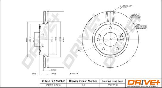 Dr!ve+ DP1010.11.0818 - Тормозной диск autospares.lv