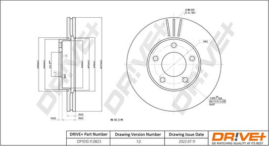 Dr!ve+ DP1010.11.0823 - Тормозной диск autospares.lv