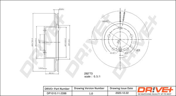 Dr!ve+ DP1010.11.0398 - Тормозной диск autospares.lv