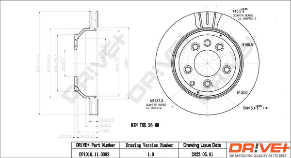 Dr!ve+ DP1010.11.0393 - Тормозной диск autospares.lv