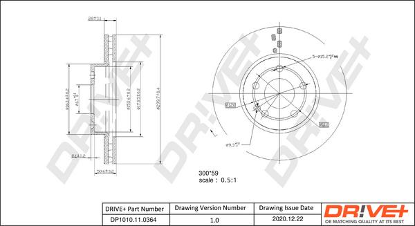 Dr!ve+ DP1010.11.0364 - Тормозной диск autospares.lv