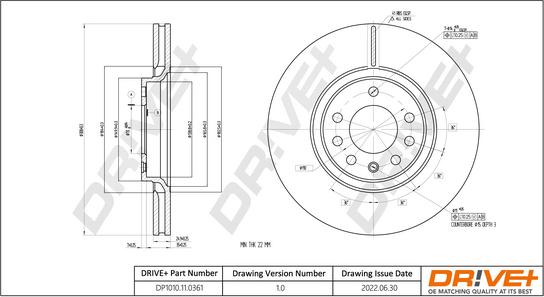 Dr!ve+ DP1010.11.0361 - Тормозной диск autospares.lv