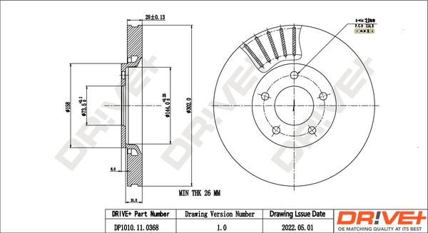 Dr!ve+ DP1010.11.0368 - Тормозной диск autospares.lv