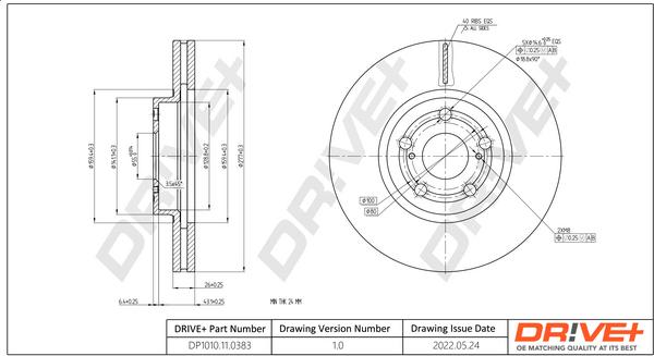 Dr!ve+ DP1010.11.0383 - Тормозной диск autospares.lv