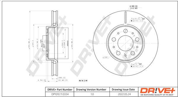 Dr!ve+ DP1010.11.0334 - Тормозной диск autospares.lv