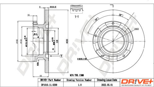 Dr!ve+ DP1010.11.0298 - Тормозной диск autospares.lv