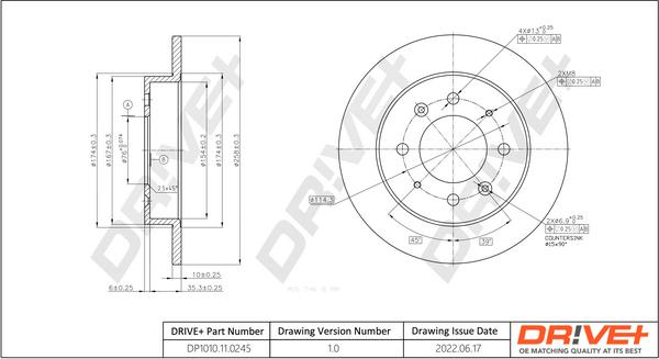 Dr!ve+ DP1010.11.0245 - Тормозной диск autospares.lv