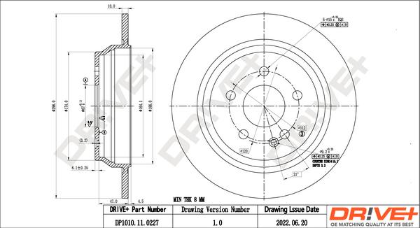 Dr!ve+ DP1010.11.0227 - Тормозной диск autospares.lv