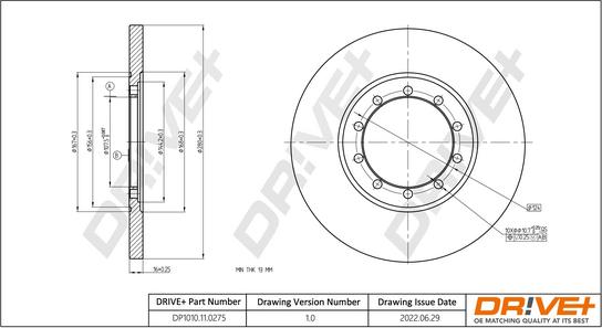 Dr!ve+ DP1010.11.0275 - Тормозной диск autospares.lv