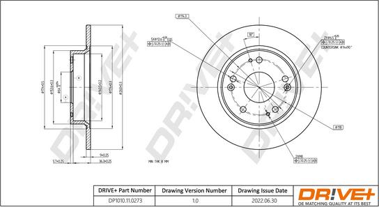 Dr!ve+ DP1010.11.0273 - Тормозной диск autospares.lv