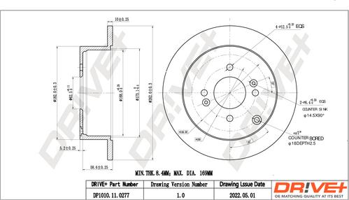 Dr!ve+ DP1010.11.0277 - Тормозной диск autospares.lv