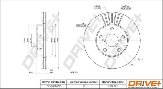 Dr!ve+ DP1010.11.0793 - Тормозной диск autospares.lv