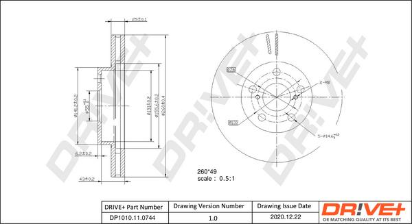 Dr!ve+ DP1010.11.0744 - Тормозной диск autospares.lv