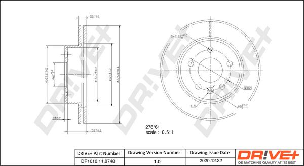 Dr!ve+ DP1010.11.0748 - Тормозной диск autospares.lv