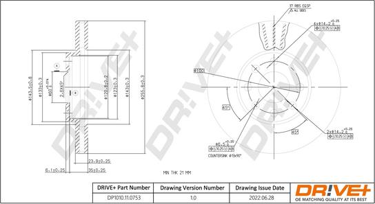 Dr!ve+ DP1010.11.0753 - Тормозной диск autospares.lv