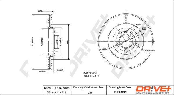 Dr!ve+ DP1010.11.0739 - Тормозной диск autospares.lv