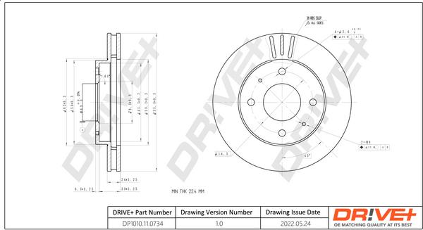 Dr!ve+ DP1010.11.0734 - Тормозной диск autospares.lv