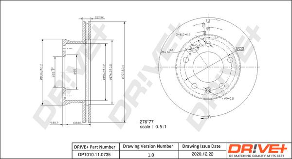 Dr!ve+ DP1010.11.0735 - Тормозной диск autospares.lv