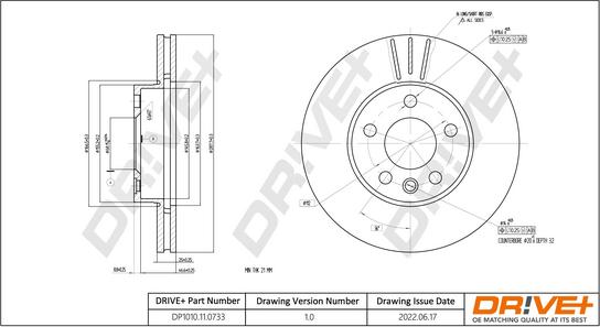 Dr!ve+ DP1010.11.0733 - Тормозной диск autospares.lv