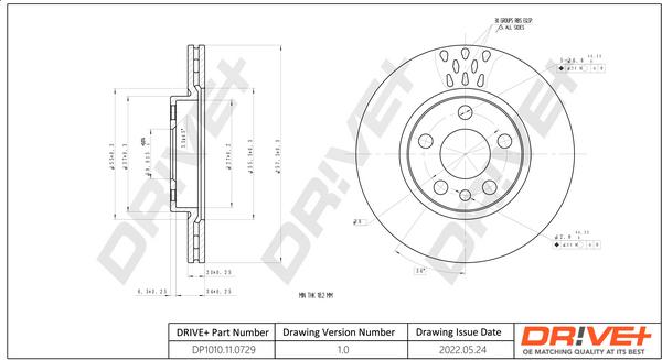 Dr!ve+ DP1010.11.0729 - Тормозной диск autospares.lv