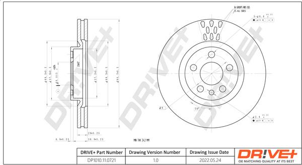 Dr!ve+ DP1010.11.0721 - Тормозной диск autospares.lv