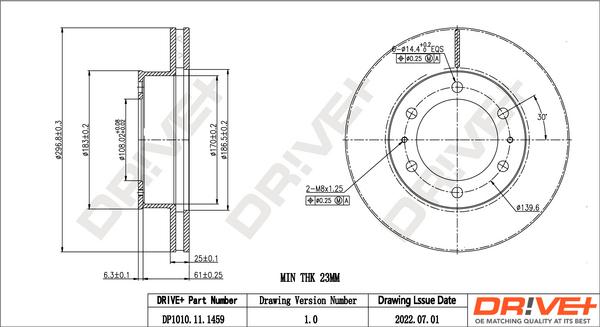 Dr!ve+ DP1010.11.1459 - Тормозной диск autospares.lv