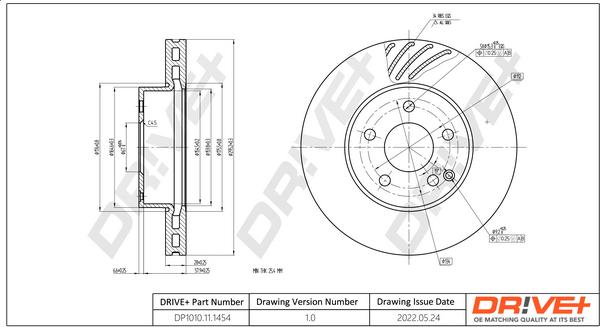 Dr!ve+ DP1010.11.1454 - Тормозной диск autospares.lv