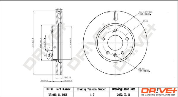 Dr!ve+ DP1010.11.1453 - Тормозной диск autospares.lv