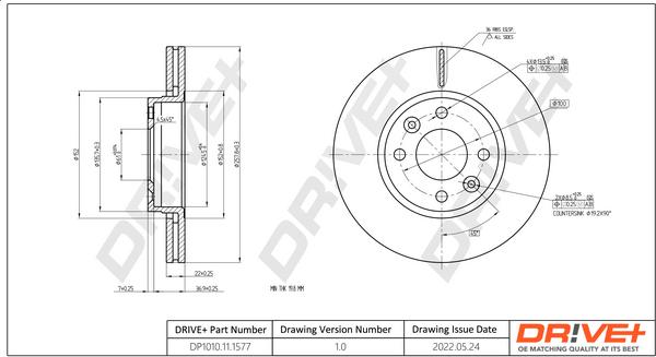 Dr!ve+ DP1010.11.1577 - Тормозной диск autospares.lv