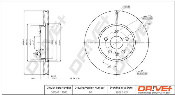 Dr!ve+ DP1010.11.1605 - Тормозной диск autospares.lv