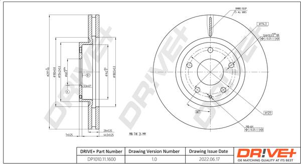 Dr!ve+ DP1010.11.1600 - Тормозной диск autospares.lv