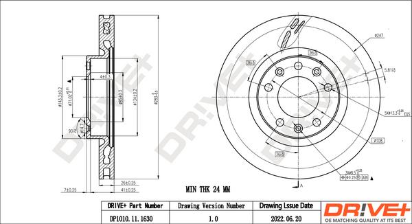 Dr!ve+ DP1010.11.1630 - Тормозной диск autospares.lv