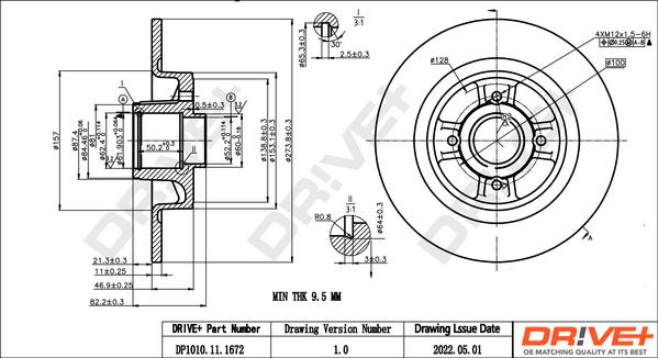 Dr!ve+ DP1010.11.1672 - Тормозной диск autospares.lv