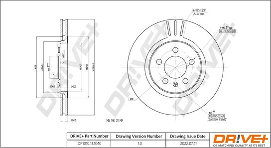 Dr!ve+ DP1010.11.1040 - Тормозной диск autospares.lv