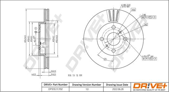 Dr!ve+ DP1010.11.1192 - Тормозной диск autospares.lv