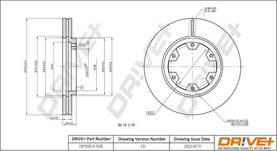 Dr!ve+ DP1010.11.1128 - Тормозной диск autospares.lv