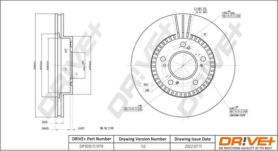 Dr!ve+ DP1010.11.1179 - Тормозной диск autospares.lv