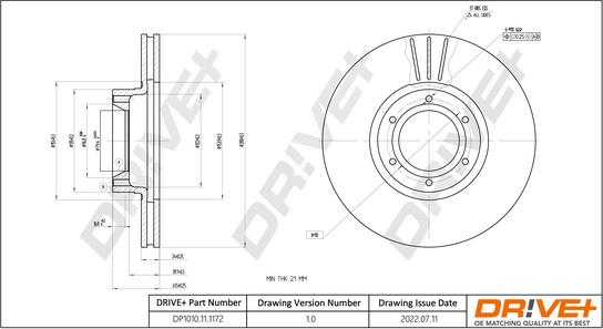 Dr!ve+ DP1010.11.1172 - Тормозной диск autospares.lv