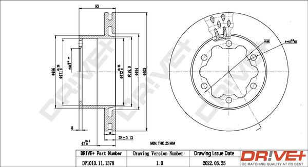 Dr!ve+ DP1010.11.1378 - Тормозной диск autospares.lv