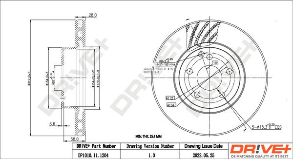 Dr!ve+ DP1010.11.1204 - Тормозной диск autospares.lv