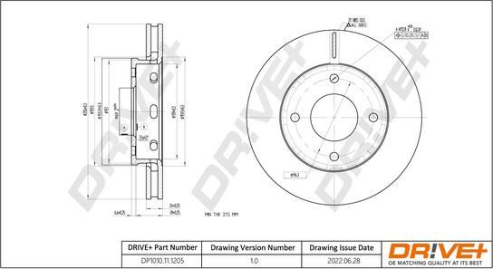 Dr!ve+ DP1010.11.1205 - Тормозной диск autospares.lv