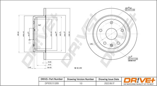 Dr!ve+ DP1010.11.1289 - Тормозной диск autospares.lv