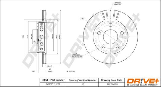 Dr!ve+ DP1010.11.1272 - Тормозной диск autospares.lv