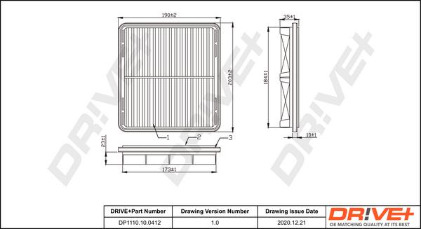 Dr!ve+ DP1110.10.0412 - Воздушный фильтр, двигатель autospares.lv