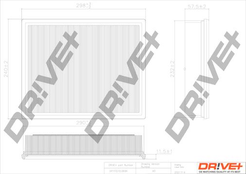 Dr!ve+ DP1110.10.0694 - Воздушный фильтр, двигатель autospares.lv