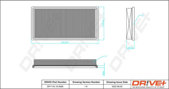 Dr!ve+ DP1110.10.0606 - Воздушный фильтр, двигатель autospares.lv