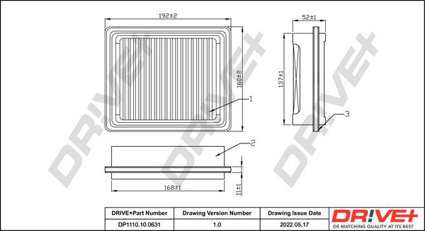 Dr!ve+ DP1110.10.0631 - Воздушный фильтр, двигатель autospares.lv