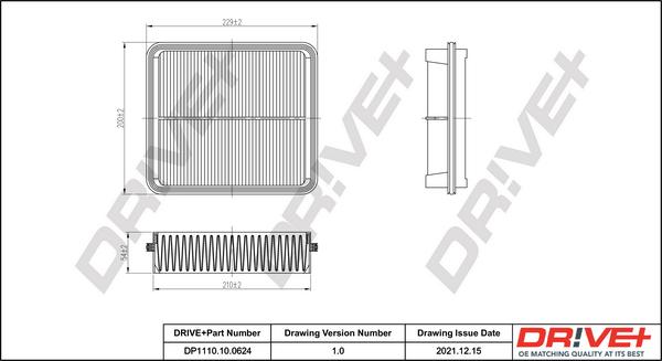 Dr!ve+ DP1110.10.0624 - Воздушный фильтр, двигатель autospares.lv